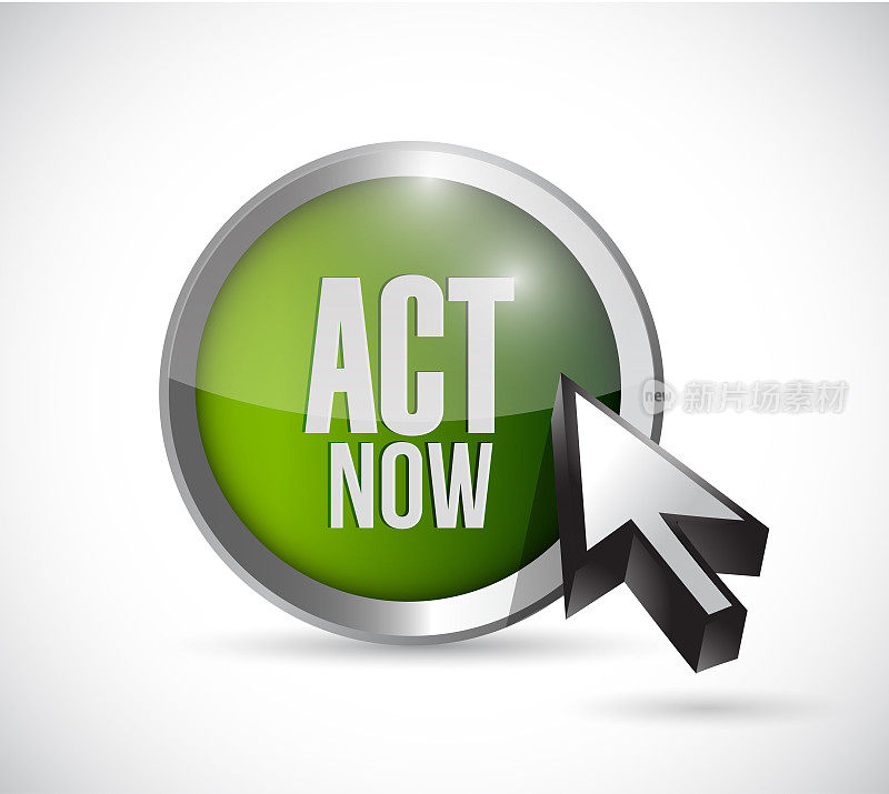 Act now button illustration design